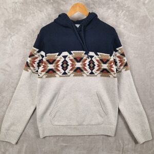 Old Navy Aztec Print Cotton Blend Hoodie Pullover Men's Size‎ M